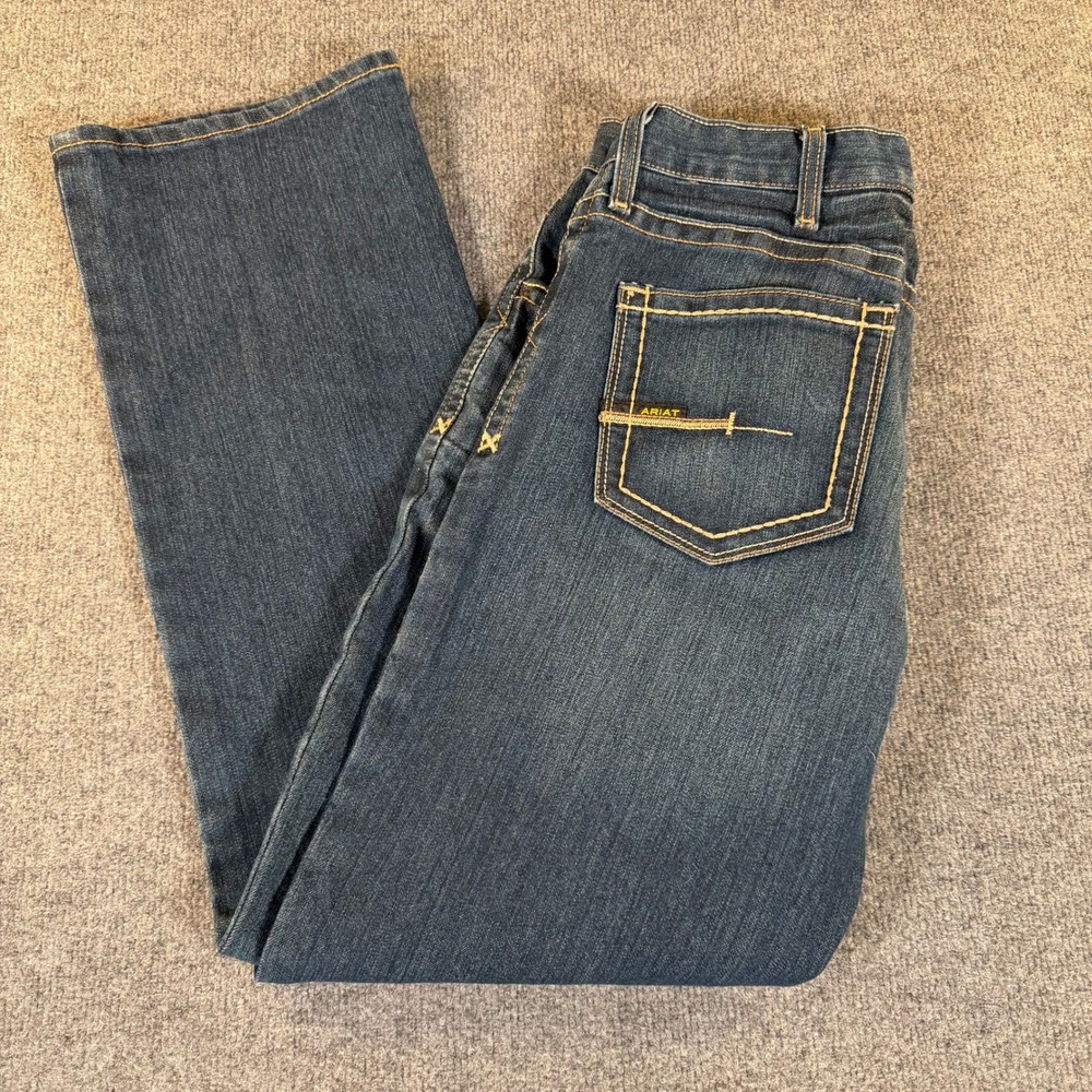 Ariat Rebar M4 Relaxed Boot Men Jean 34x32 Medium Wash Blue Denim Workwear #3347